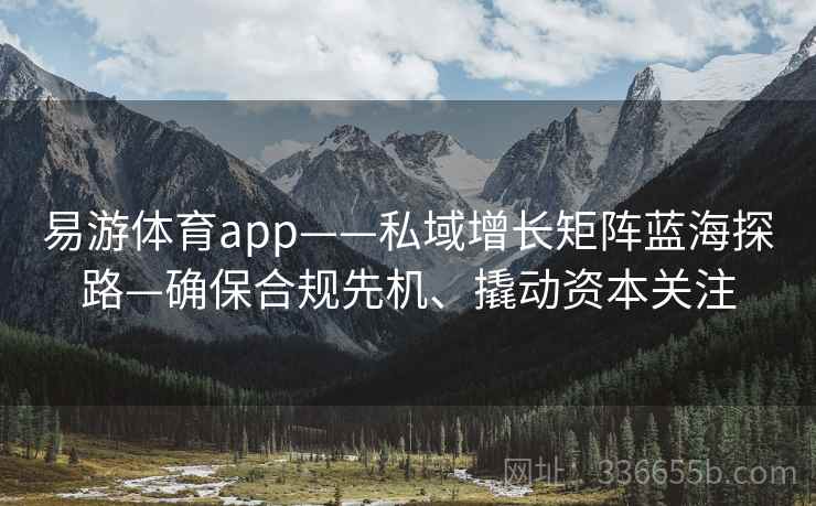 易游体育app——私域增长矩阵蓝海探路—确保合规先机、撬动资本关注