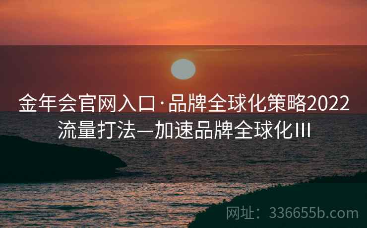 金年会官网入口·品牌全球化策略2022流量打法—加速品牌全球化Ⅲ