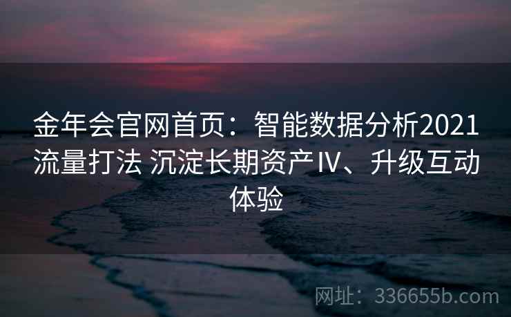 金年会官网首页:智能数据分析2021流量打法 沉淀长期资产Ⅳ、升级互动体验